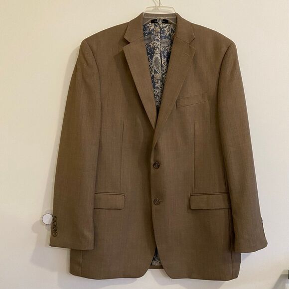 Men's Lauren Ralph Lauren Green Label Blazer Suit Jacket Brown Paisley Lining 46 - Picture 1 of 6